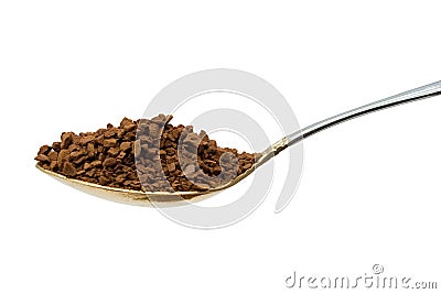 Spoon with coffee, close-up Stock Photo