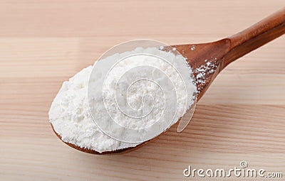 Spoon of corn starch Stock Photo