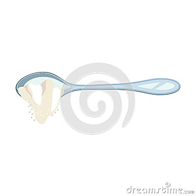 Spoon dough vector icon.Cartoon vector icon isolated on white background spoon dough. Vector Illustration