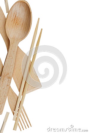 Spoon, fork, chopsticks, shovel Stock Photo