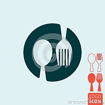 Spoon and fork icon Vector Illustration