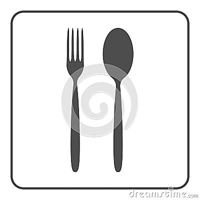 Spoon and fork icon Vector Illustration