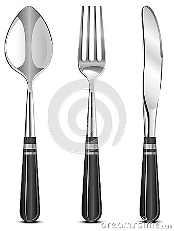Spoon, fork and knife Vector Illustration