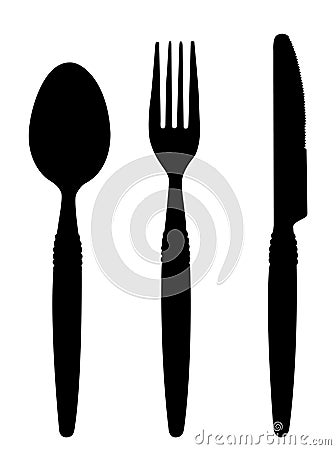 Spoon, fork and knife Vector Illustration