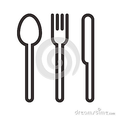 Spoon, fork and knife sign Vector Illustration