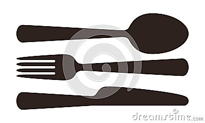 Spoon, fork and knife sign Vector Illustration