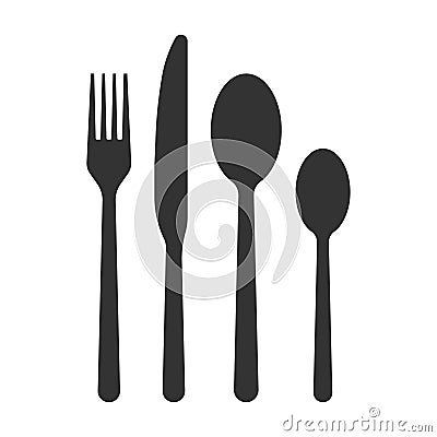 Spoon fork knife vector icon, restaurant symbol. Vector stock illustration Vector Illustration