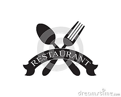 Spoon and fork logo template Vector Illustration