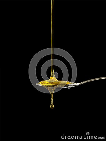 a spoon full of golden honey Cartoon Illustration