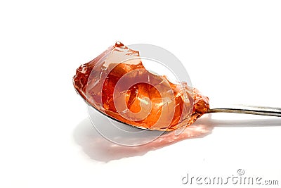 Spoon full of tasty jelly Stock Photo