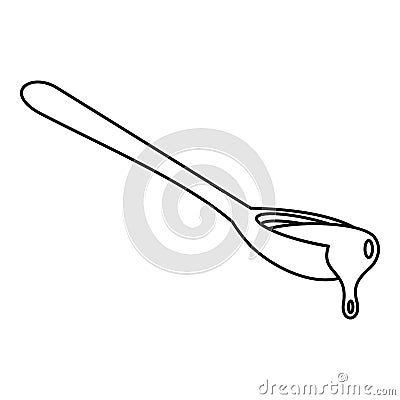Spoon honey icon, outline style Cartoon Illustration