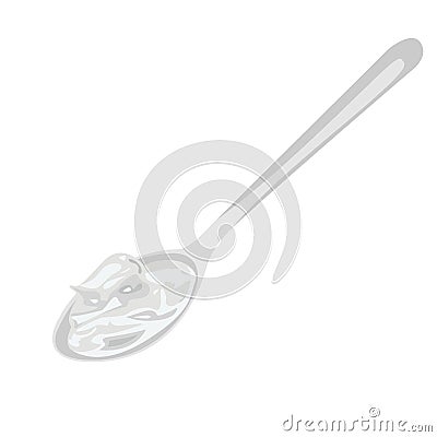 Spoon of Sour Cream vector illustration Vector Illustration