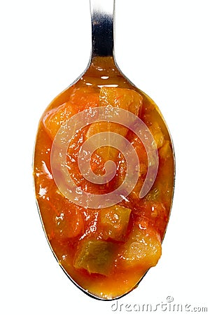 Spoonful of salsa sauce Stock Photo