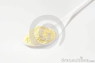 Spoonful of semolina flour Stock Photo