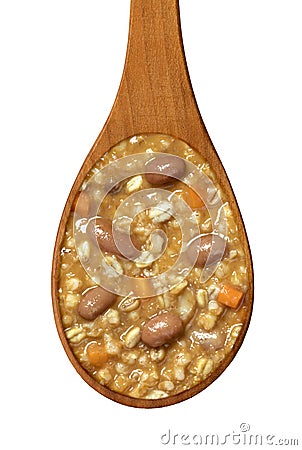 Spoonful of soup Stock Photo