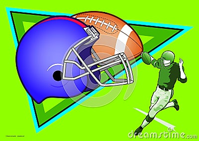 The Sport of American Football Cartoon Illustration