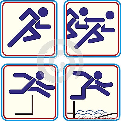 Sport athlete Pictogram Icon Track - Field Vector Illustration