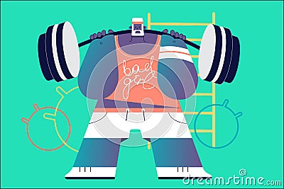 Sport, athletics, workout, health, training, care concept Cartoon Illustration