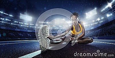 Sport Backgrounds. Soccer stadium. 3d render Stock Photo