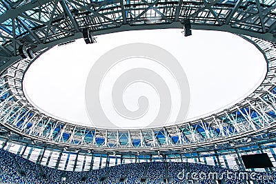 Sport Backgrounds. Soccer stadium. Image of empty football stadium background Stock Photo