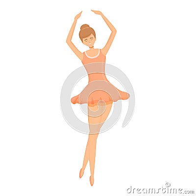 Sport ballerina icon, cartoon style Vector Illustration