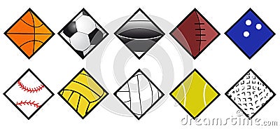 Sport balls icon set Vector Illustration