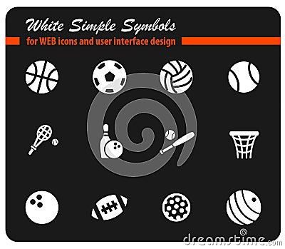 Sport balls icon set Vector Illustration