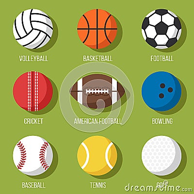 Sport balls set Vector Illustration