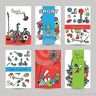 Sport Banner Set Vector Illustration