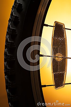 Bicycle tire on the orange Stock Photo