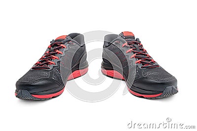 Sport black sneakers for running isolated on white Stock Photo