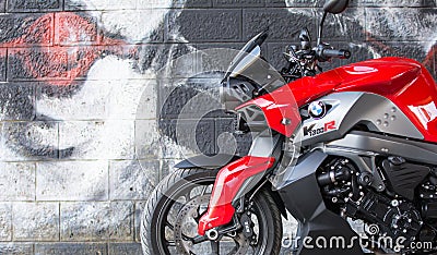 Sport BMW Motorcycle photographed outdoor Editorial Stock Photo