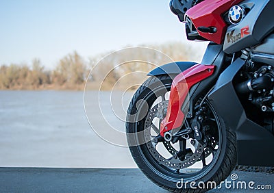 Sport BMW Motorcycle photographed outdoor Editorial Stock Photo