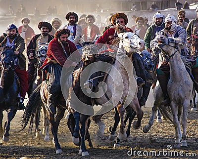 The sport of Buzkashi in Kabul Editorial Stock Photo