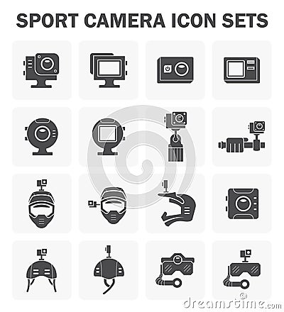 Sport camera icons Vector Illustration