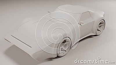 Sport car concept new design model white color detail scene Stock Photo