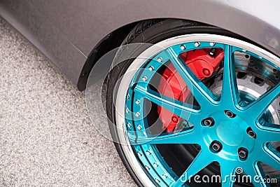 Sport car light alloy wheels Stock Photo