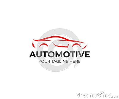 Sport car logo template. Automotive silhouette vector design Vector Illustration