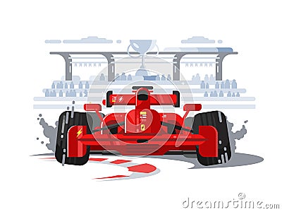 Sport car in race Vector Illustration