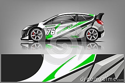Sport car racing wrap design. vector design. - Vector Stock Photo