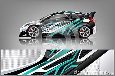 Sport car racing wrap design. vector design. - Vector Stock Photo