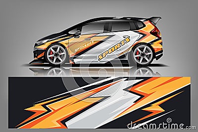 Sport Car wrap design vector, truck and cargo van decal. Graphic abstract stripe racing background designs for vehicle, rally, rac Vector Illustration