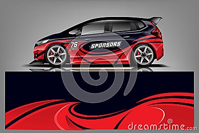Sport Car wrap design vector, truck and cargo van decal. Graphic abstract stripe racing background designs for vehicle, rally, rac Stock Photo