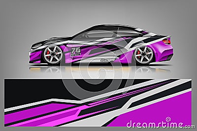 Sport Car wrap design vector, truck and cargo van decal. Graphic abstract stripe racing background designs for vehicle, rally, rac Vector Illustration