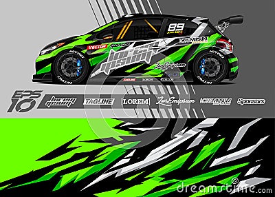 Rally car wrap designs illustrations Vector Illustration