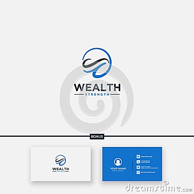 Sport center healthy and wealthy letter W logo Vector Illustration