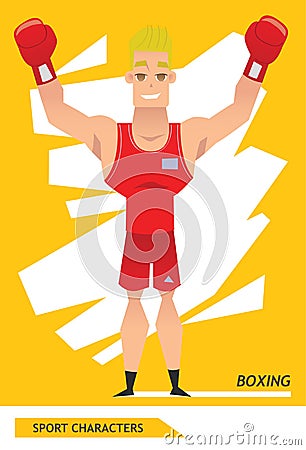 Sport characters Boxing player vector Vector Illustration