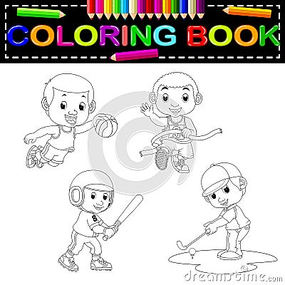 Sport coloring book Vector Illustration