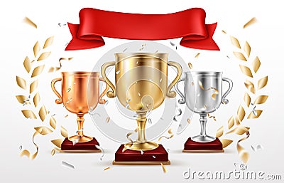 Sport competition winning places prizes vector Vector Illustration