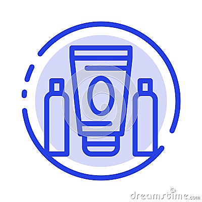 Sport, Cream, Medical, Healthcare Blue Dotted Line Line Icon Vector Illustration